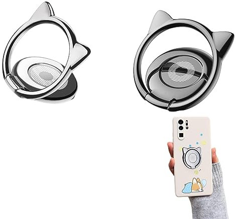 ASYKNM Bague Chat pour Téléphone Portable, Support Anneau Ultra Mince à Rotation 360° pour Smartphone, Compatible avec Huawei et Autres Marques.