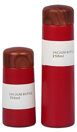 Bouteilles Isothermes 250ml, Mini Tasse Thermos En Acier Inoxydable Grain De Bois Bouteilles Sous Vide Portatives Mini Tasse à Café Avec Fuite De Thé Pour La Maison, Les Voyages Et L'extéRieur (Bleu)