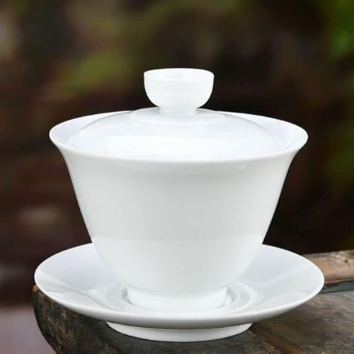 DYETEE Juego de té de cerámica Gaiwan Chino Kungfu, tazón de té de Tres talentos, platillo de Taza de té Grande, Fabricante de té para el hogar, Regalo para Ceremonia del té