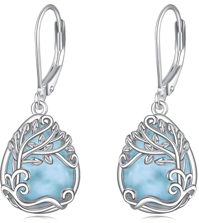 Mondstein Ohrringe für Damen 925 Sterling Silber Filigran Mondstein Tropfen Ohrringe Leverback Schmuck Geschenke