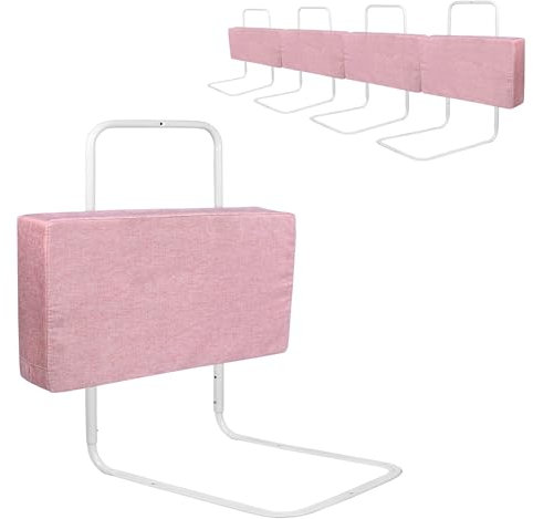 XINZI Rausfallschutz Bett 180cm Bettgitter Baby Bettschutzgitter Kinder 5-Loch Höhenverstellbar Kinderbettgitter Bettumrandung Bettkantenschutz Geeignet für Matratzen von 5-30 cm Dicke, Rosa