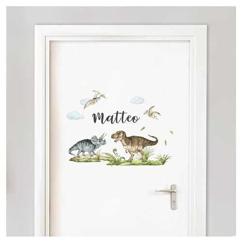 Little Deco Türsticker Dinosaurier und Wunschname DL5057 mit Name/with Name