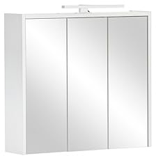 Schildmeyer Palermo Spiegelschrank 157491, Mattweiß, 65 x 16 x 62,7 cm