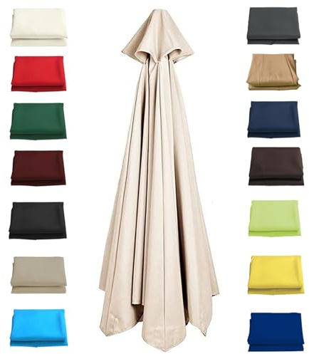 Rechange Toile De Parasol De Jardin 6/8 Baleines Auvent De Remplacement Pour Parasol Tissu De Rechange Pour Parapluie 2.0M/2.7M/3.0M, Housse De Rechange En Tissu Pour Parasol De Terrasse