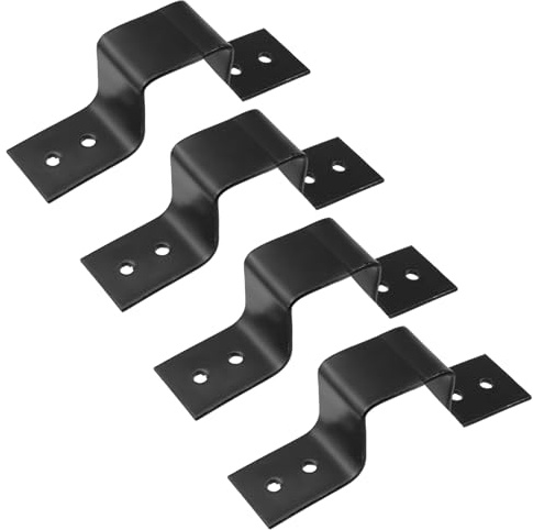Antrader Square Tube Strap Clamp,Pipe Clamp Tube Buckle,1.18/30mm,4Pcs | Conduit Tension Bracket for Deck,Fence,Pipe Installation,Screws Included