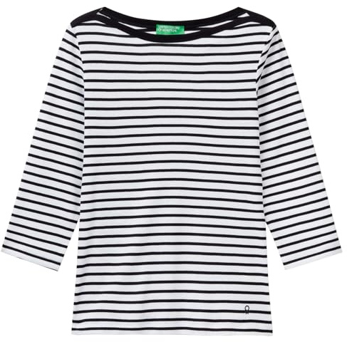 United Colors of Benetton Camiseta M/L, Negro, XL