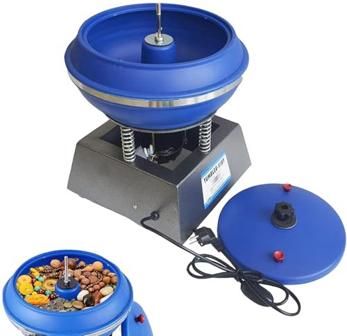 twostronking Lucidatrice per Pietre Preziose da 120 W, Lucidatrice per Rocce, Grande capacità da 6,2 Litri, Diametro 330 Mm, Interruttore a Un Pulsante, Facile da Usare E Pulire