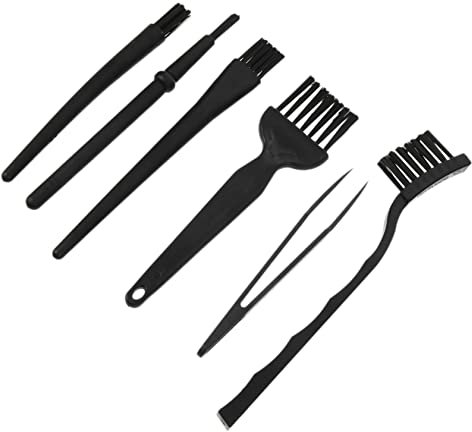 Hemobllo Cepillo Antiestático Para Limpieza De Teclado Mecánico y Polvo Portátil, Kit 6 Piezas Multiusos, Negro, Práctico Para Oficina y Casa