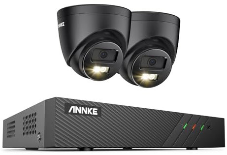 ANNKE 3K Überwachungskamera Aussen Set, Videoüberwachung mit 8CH NVR und 2X 3K/5MP PoE IP Kamera, Personen-/Fahrzeugerkennung für 24/7 Überwachung, 100 Fuß Nachtsicht (HDD Nicht enthalten)
