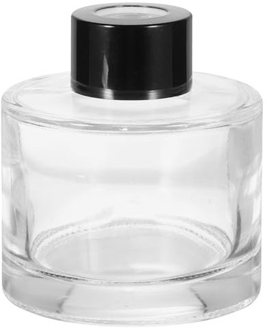 QUARKZMAN 100ml/3,4oz Bottiglia Diffusore Vuota in Vetro 2,8 x 2,6 Accessori Fragranze Ricaricabili Contenitore Barattoli Aromaterapia per Diffusore Giunco Ricambio Trasparente