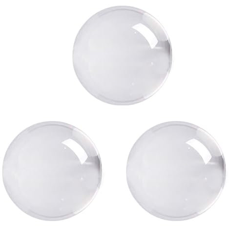 Rfeeuubft 3X Sfera di di Vetro Trasparente Un Colori Sfera Curativa Fotografia Oggetti di Scena Palla Decor 50Mm