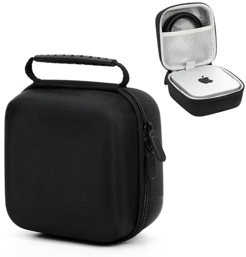 VVGAOGES Hard Case for Apple Mac Mini M4/M4 Pro (2024), Shockproof Waterproof Storage Organizer for Mac Mini Accessories, Durable Travel Bag for Office and On-the-Go Use (Case Only) (Black)