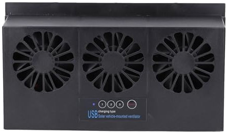 Car Fans, Solar Powered Window Exhaust Fan Powerful Low Noise Cooler Ventilator Systems for Truck Vehicle Boat Van SUV RV