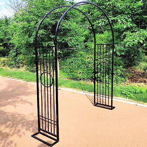 Arco de jardín para plantas trepadoras, soporte de pérgola de hierro forjado para rosas y vides, decoración de enrejado al aire libre