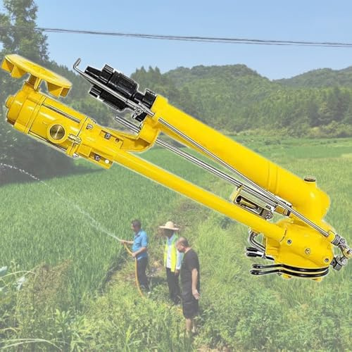 Arroseur à impulsion réglable, arrosage à grande surface à 360° avec buse de rechange, idéal pour l'irrigation des terres agricoles et le contrôle industriel de la poussière