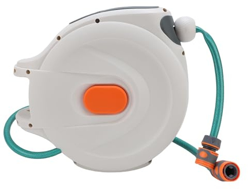 TOPINCN Bobina del Tubo da Giardino Retrattile, Spruzzatore Ad Alta Pressione, Automatico del Tubo Flessibile Automatico (10 m / 32,8 Piedi)