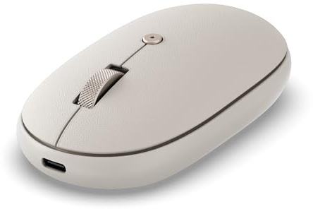 SATECHI OntheGo™ Bluetooth-Maus, USB-C-Akku, Sand | Verbindet bis zu 3 Geräte, kompakt und ergonomisch, für Computer, Laptops und Tablets