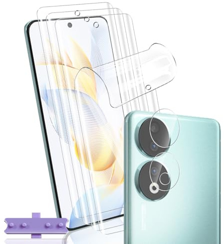 Yonntmmi Pellicola protettiva per Honor 90 (Non-Vetro Temperato),pellicole in TPU flessibile 4 Pezzi con pellicola per obiettivo per fotocamera 1 Pezzi per Honor 90