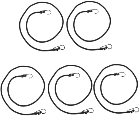 Parliky 5pcs Elastic Bike Tensioner Belts with Hooks Sturdy Fastening Cord for Motorcycle Luggage Outdoor Travel Transport
