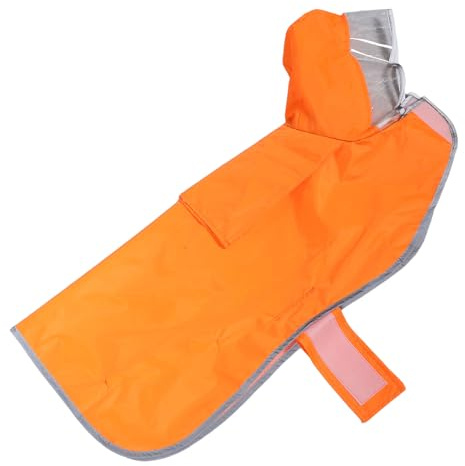 WOONEKY hundregnjacka med koppelhållare Husdjur regnrock med huva Vattentät husdjur regnrock hundregnjacka med ryggsäck för små hundar hund PVC Orange