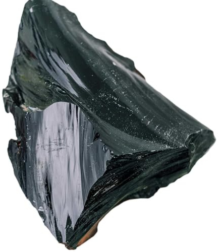 DECORN Obsidian Crystal – Stor svart naturlig råsten för läkning,