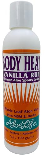 Aloe Life - Body Heat Vanilla Rub, Lubricating, Warming Action, Soothes & Relieves Sore Muscles, Safe For Seniors & Athletes, Helps Reduce Tension & Stress, Gluten-Free (7 oz)