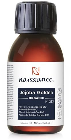 Naissance Organic Golden Jojoba Oil (no. 233) 100ml - Natural, Certified Organic, Unrefined, Vegan, Hexane Free, No GMO