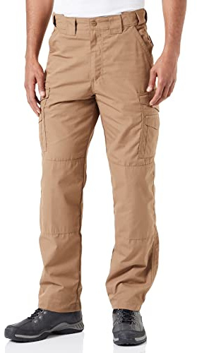 Tru-Spec 24-7 Series Original Taktiska byxor för män, pålitliga byxor för män, perfekta för vandring, camping, räddningspersonal och taktisk användning, 65% polyester, 35% bomull, brun, storlek 50