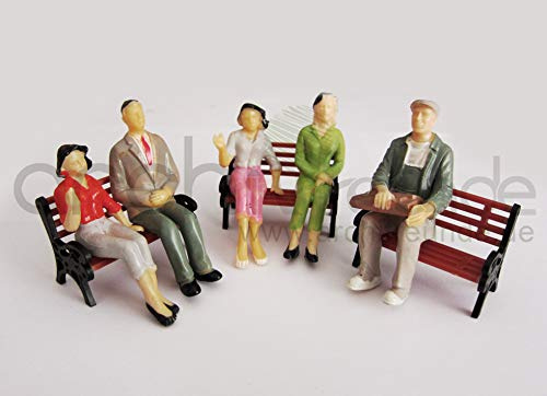 Archifreunde 8 x Modell Figuren, sitzende, handbemalt, für Modellbau 1:25, Spur G, ohne Bank!