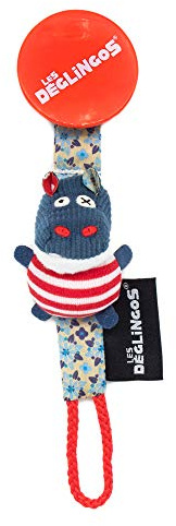 Les Déglingos 36617 Schnullerkette Hippipos das Nilpferd