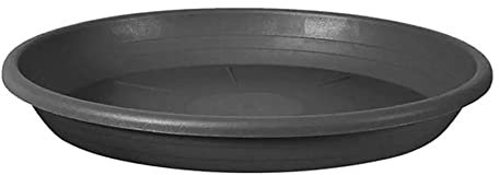 Veca - Sottovaso cilindrico, 37 cm, colore: antracite, per vaso da 40cm