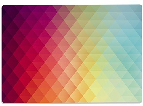 WANDKINGS Glasschneidebrett „Triangle-Muster in Regenbogenfarben“ - Glasschneideplatte, Schneidebrett aus Glas, Frühstücksbrettchen