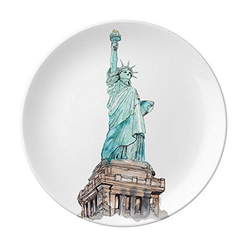 Statue of Liberty in New York Harbor Porzellan Dekoration Dessertteller 20,3 cm Abendessen Home Geschenk