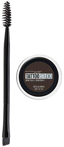 Maybelline TattooStudio Brow Pomade Long Lasting, Buildable, Eyebrow Makeup, Black Brown, 1 Count