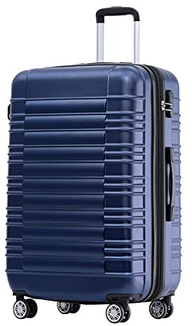 BEIBYE 2088 Zwillingsrollen Reisekoffer Koffer Trolleys Hartschale M-L-XL-Set (Dunkelblau, M)