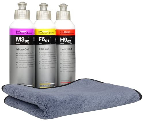 Großes Koch Chemie Politur Set - 4 Teile- Heavy Cut bis Hochglanz (3X Politur je 250ml)