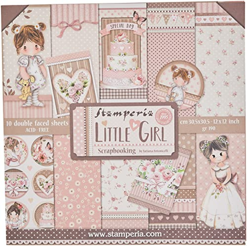 Stamperia Papierblock 10 Blätter 30.5 x 30.5 (12 x 12) doppelseitig Little Girl