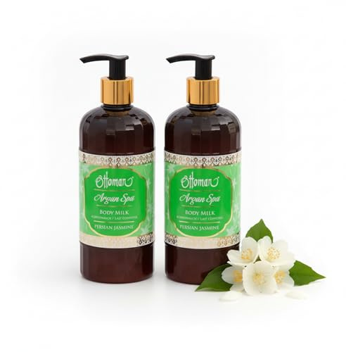Ottoman Argan Spa Körpermilch Persian Jasmin 2er Pack (2x400 ml) – Feuchtigkeitsspendende Bodymilk mit Glycerin für geschmeidig zarte Haut & sinnlichen Duft