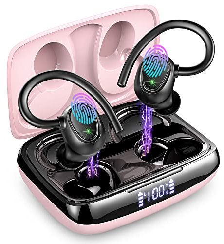 Cuffie Bluetooth Sport, 2024 Auricolari Bluetooth 5.3 Cuffie Wireless con 2 HD Mic, Cuffie Senza Fili Bassi Potenziati, 48 Ore IP7 Impermeabili Cuffiette Bluetooth, Cancellazione Rumore/Display LED