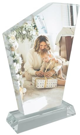 Ismosm Sublimation Blanks Crystal Tabletop Decor Decorative Signs Plaques Custom Photo Frame DIY Picture Frame (Blank - Irregular 2)