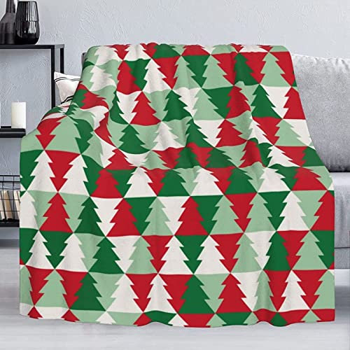 3D Kuscheldecke 130x150 Weihnachten Warme Decke Cartoon-Wald Flanell Fleecedecke Grün Rot Flauschig Weich Wohndecke für Sofadecke Couchdecke Sofaüberwurf Bettüberwurf