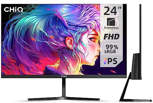CHiQ 24F650, 24 Inch Monitor, FHD(1920x1080) PC Monitor, 100Hz, Ultra Slim, 99% sRGB, HDMI&DP, VGA, USB, 2024 New