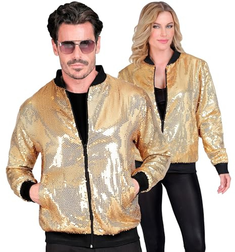 W WIDMANN MILANO Party Fashion - Giacca bomber con paillettes per adulti, completo da festa per festival, carnevale
