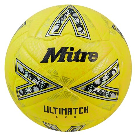 Mitre Ultimatch Fußball | verbesserte Ballkontrolle | äußerst strapazierfähig | noch mehr Präzision | Ball Fußball