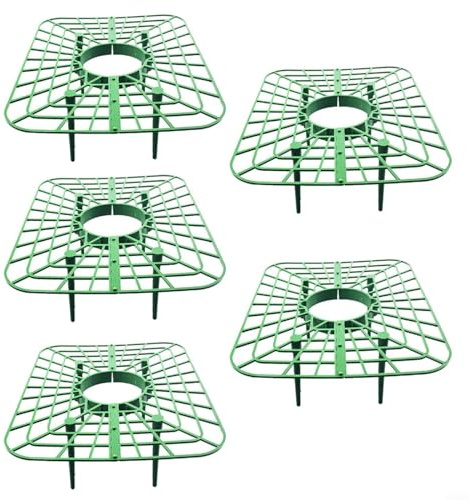 Soportes para fresas, soporte para plantas, protector de estantes de cultivo de fresas con 4 pies de apoyo resistentes para plantas en maceta de invernadero, verduras, huertos (5 piezas)
