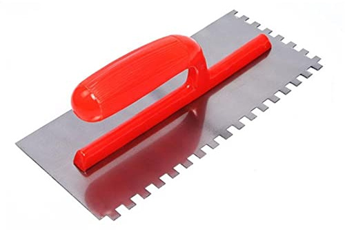 llana de enyesado llana de acero inoxidable Paleta puntiaguda 28x12 cm acabado de enlucido hoja de acero ensanchamiento cuadrado mango duradero engrosado hoja muesca ABS placa de plástico antiadherent