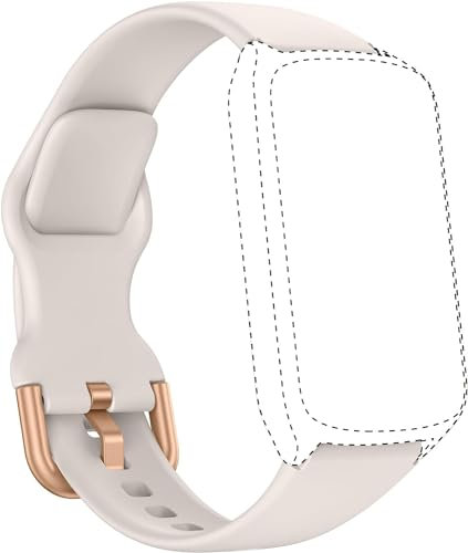 Amzhero Smart Watch Bands, 16MM Replacement Straps Band for D26 Smart Watch Fitness Tracker, Soft Silicone Sport Strap Starlight