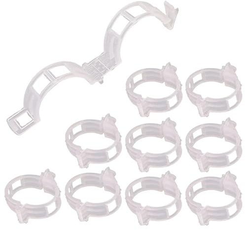 Pflanzenklammern unterstützen wiederverwendbare Kunststoffverbindungen zur Befestigung von Tomatenstielen beim Pfropfen von Gemüsepflanzen, Obstgärten und Hausgartenwerkzeugen(Color:White,Size:50PCS)