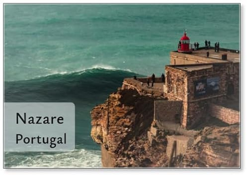 Nazare Big Wave Surfing Spot Portogallo, magnete da frigorifero