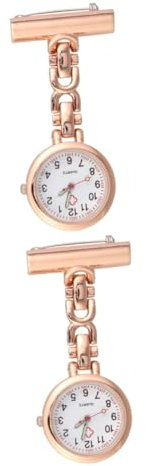 WRITWAA 2stücke Uhr Brosche Mit Clip Taschenuhr Im Retro-Stil Elegante Umhängeuhr Für Ärzte Pflegepersonal Roségold Design Für Jeden Anlass